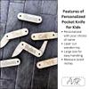 AVTRBoutique Custom Kids Pocket Knife Adventure | Wooden Pretend Toy, Personalized Engraved Folding Fake Knives with Name for Safe Play, Gifts for Dad, Child, Boy, Girl, 4x1x1 view 3