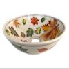 Bathroom Leaf Patterned Vessel Sink, Countertop Round Botanical Basin, Bowl Sink, Lavatory, Bathroom Remodel, Washroom, Cloakroom Washbasin (16" - 40 Cm) view 2