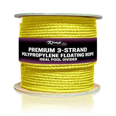 Kemp USA Premium 600' of 3/4" Polypropylene Floating Rope, Yellow