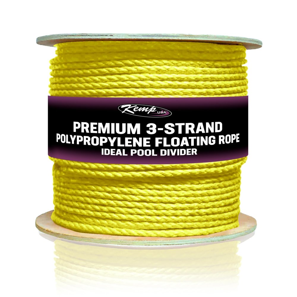 Kemp USA Premium 600' of 3/4" Polypropylene Floating Rope, Yellow