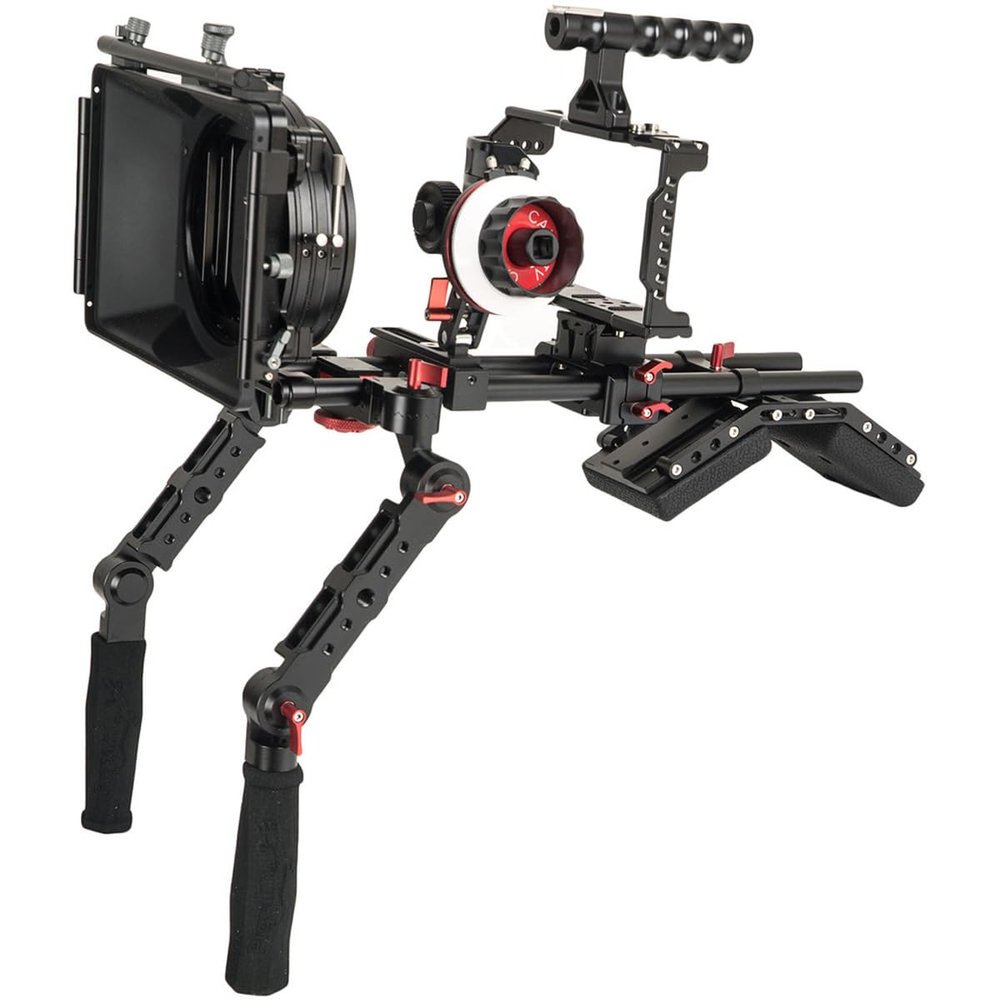 Came-TV BMPCC 4K Plus Shoulder Rig Mattebox A/B Follow Focus 15mm Rod for BlackMagic Pocket Cinema Camera