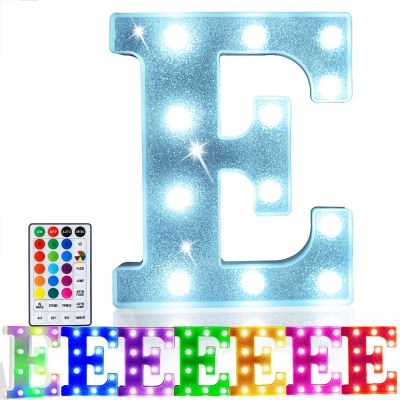 Pooqla Colorful Light Up Letter EMarquee Letters with Remote Room Decor