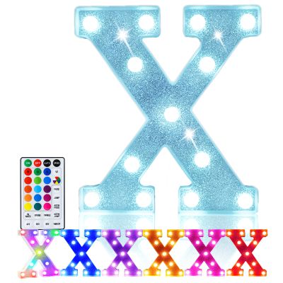 Pooqla Colorful Light Up Letter XMarquee Letters with Remote Room Decor