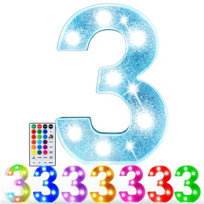 Pooqla Colorful Light Up Number 33rd Birthday Decorations for Girls Boys