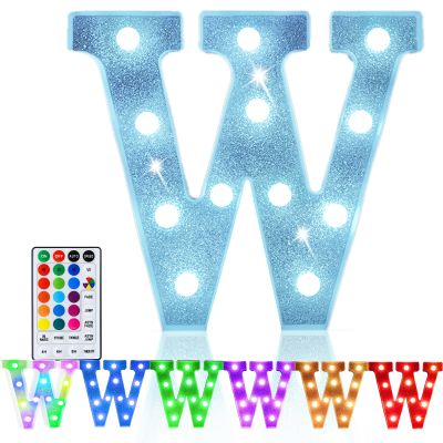 Pooqla Colorful Light Up Letter WMarquee Letters with Remote Room Decor