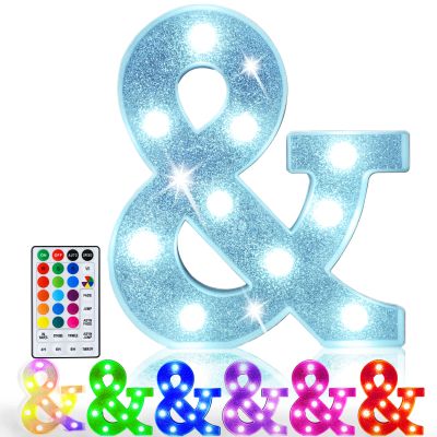 Pooqla Colorful Light Up Letter &Marquee Letters with Remote Room Decor