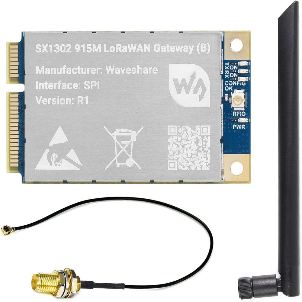 SX1302 915M LoRaWAN Gateway Module (B) for Raspberry Pi with Standard Mini-PCIe Socket Long Range Transmission Large Capacity Support Multi-Band @XYGStudy