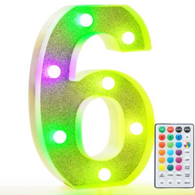 Pooqla Colorful Light Up Number 616th Birthday Decorations for Girls Boys