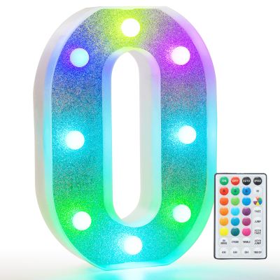 Pooqla Colorful Light Up Number 0Room Birthday Decorations for Girls Boys