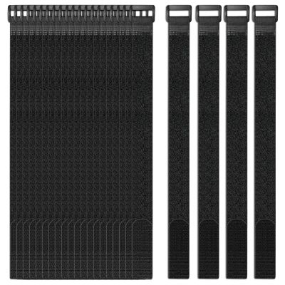 24 Pack Hook and Loop Straps Reusable Fastening Cable Straps MultiPurpose Cinch Strap Management Cord Organizer Securing Straps Nylon Cable Cable Organizer for Home, Office and Data Centers (1"x20")