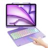 Keyboard Case for iPad Air 13 inch (M4/M3/M2) & iPad Pro 13, iPad Pro 12.9 (6th/5th/4th/3rd Gen),7 Modes Rainbow Backlit,Wireless Multi-Touch Trackpad,360 Rotatable Protective Case with Pencil Holder view 1