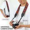 Padwa Lifestyle Camera Strap - 2" Wide Red Vintage Jacquard Embroidery Flower Camera Straps with Genuine Leather Head, Adjustable Neck Shoulder Strap for All Cameras and Men & Women Photographers view 4