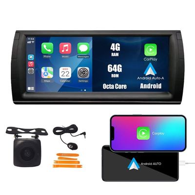 Car CarPlay Android Auto Navigation Stereo GPS Radio Camera 10.25" IPS Touchscreen Headunit Tablet Media Player for BMW 5 Series E39 M5 1995-2003 X5 E53 2000-2006 Octa Core 4G+64G