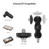Andoer Dual Ball Head Friction Articulated Arm Monitor Stand 1/4 Inch Standard Screw for Camera Monitor LED Light Microphone Rig Video view 4