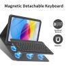 COO for iPad A16 11th 10th Generation Case with Keyboard, Detachable Wireless Bluetooth Keyboard Case with Pencil Holder for iPad 11 inch 2025 10th Gen 10.9 Inch 2022 - Black view 3