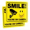 iSYFIX Smile You're on Camera Signs for Business  2 Pack 10x7 Inch  40 mil Thick Polystyrene Plastic Sign, Laminated UV, Scratch, & Fade Resistance, Security Camera Sign for Home, Business, CCTV view 1