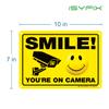 iSYFIX Smile You're on Camera Signs for Business  2 Pack 10x7 Inch  40 mil Thick Polystyrene Plastic Sign, Laminated UV, Scratch, & Fade Resistance, Security Camera Sign for Home, Business, CCTV view 2