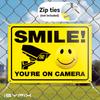 iSYFIX Smile You're on Camera Reflective Signs for Business  1 Pack 14x10 Inch  100% Rust Free .040 Aluminum Sign, Laminated for UV, Weather, Fade Resistance, Security Camera Sign for Home, CCTV view 4