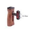 FEICHAO Universal Camera Cage Side Handle for Handle Grip 1/4 Screw Cold Shoe Micro Video Flash Light (Wooden) view 2