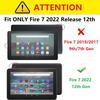 ALILANG Case for Kindle Fire 7 Tablet Case (12th Gen, 2022 Release) with Stylus, Multiple Viewing Angles PU Leather Stand Flip Cover for Amazon Fire 7 Tablet Case-Brown view 2