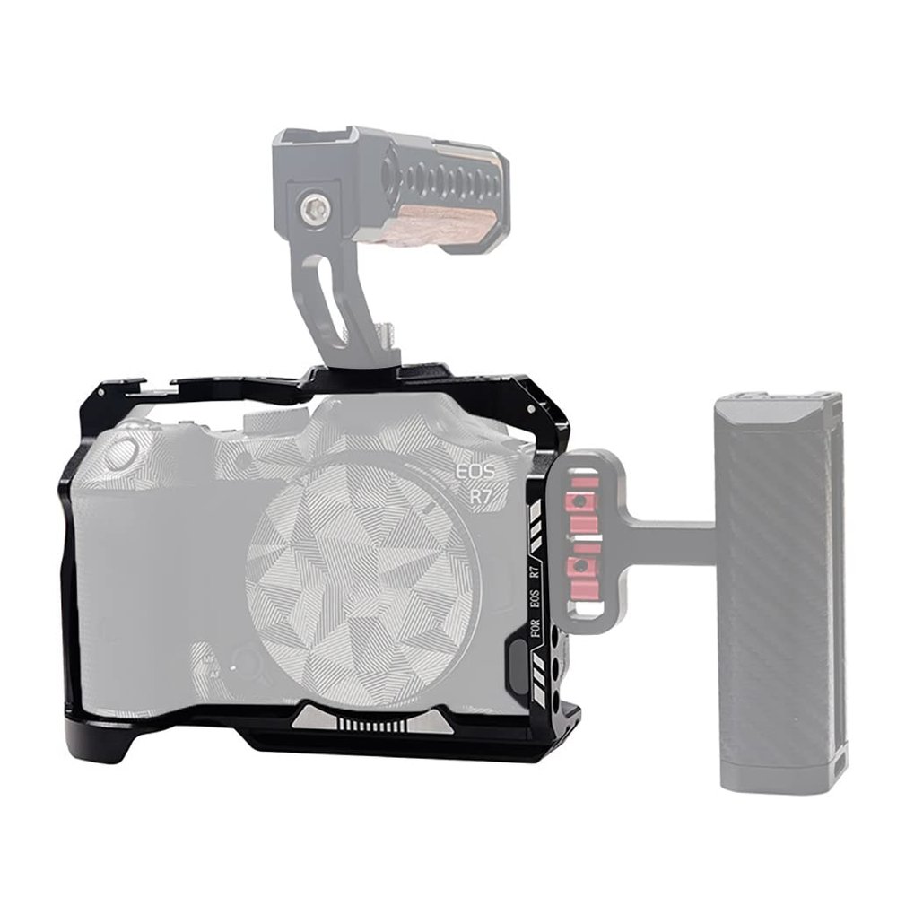 FEICHAO R7 Full Camera Cage Rig with Cold Shoe Mount 1/4" Compatible with Canon EOS R7 DSLR Camera Stabilizer Protective Frame