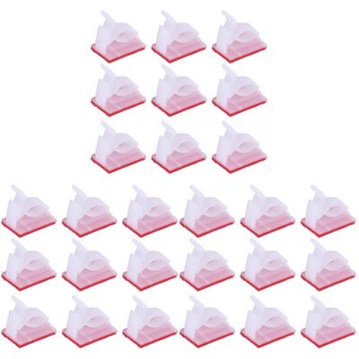 VICASKY 300pcs Adjustable Acrylic Wire Clips for Self-Adhesive Organizers for Use Compatible White