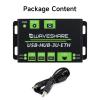 Waveshare Industrial Grade Multifunctional USB HUB Extending 3X USB Ports + 100M Ethernet Port Suitable for Industrial/Office Environments Requiring Higher Level Device Without Power Supply view 2