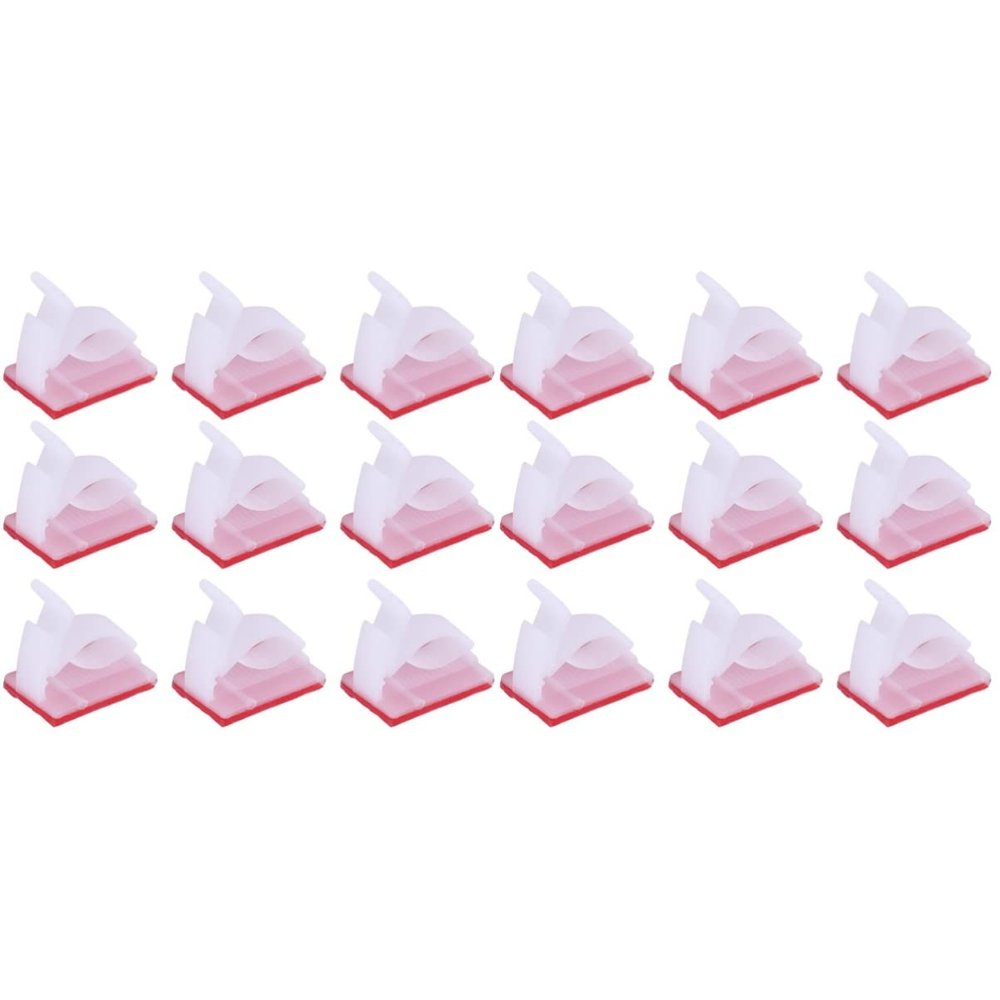 VICASKY 200pcs Adjustable Acrylic Cable Clips Self-Adhesive Wire Organizers for Neat Cord Management at White