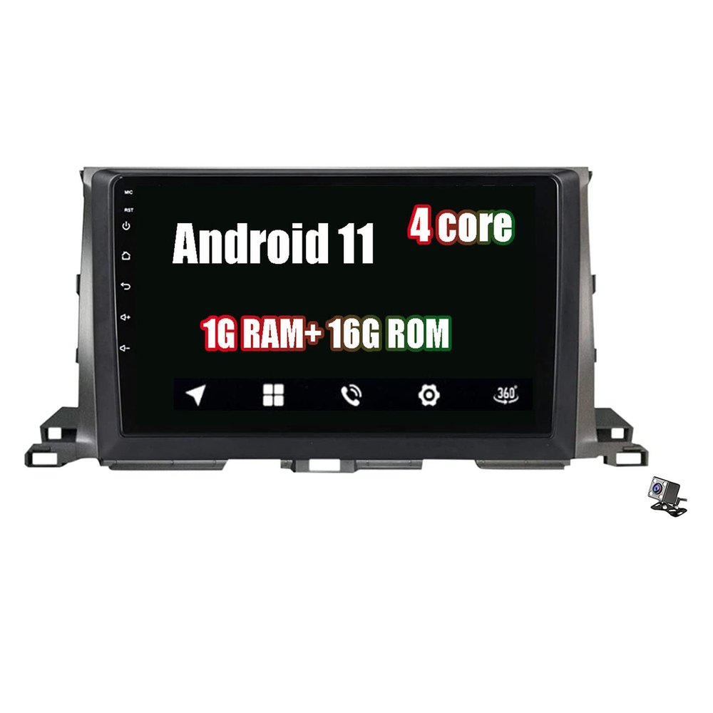 Car Stereo GPS Navigation Android 2 DIN with 9 Inch Radio for Toyota Highlander 2013-2018 Suppot WiFi USB Car FM RDS Tuner Radio Carplay FM DAB+ OBD Bluetooth Audio