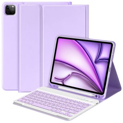 CC Store Keyboard Case for iPad Air 11-inch (M2) 2024,for iPad Air 5th/4th Gen,for iPad Pro 11" 4th/3rd/2nd/1st Gen,Detachable Bluetooth Keyboard and Pencil Holder,Multi-Angle Adjustment(Purple)