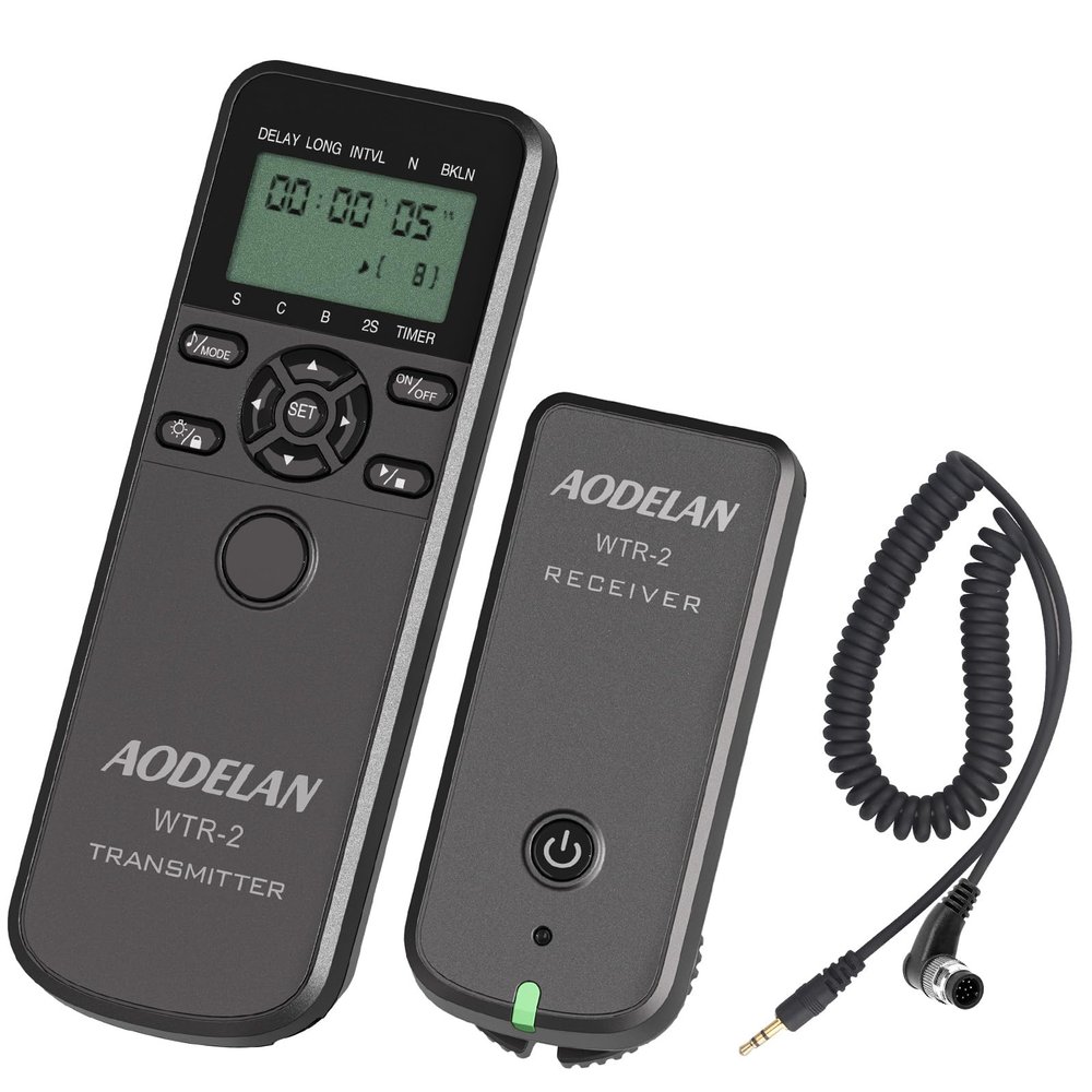 AODELAN Wireless Remote Control for Nikon Cameras, Timer Remote Shutter Release Cable for Z9 D5 D6 D800 D810 D850 ; Replaces Nikon MC-30