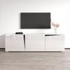 Meble Furniture Skos 3D TV Stand Entertainment Center - Modern Rectangular TV Stand with Storage Cabinets - Media Entertainment Center Console Table for TV Up to 90" - White view 1