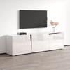 Meble Furniture Skos 3D TV Stand Entertainment Center - Modern Rectangular TV Stand with Storage Cabinets - Media Entertainment Center Console Table for TV Up to 90" - White view 3