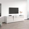 Meble Furniture Skos 3D TV Stand Entertainment Center - Modern Rectangular TV Stand with Storage Cabinets - Media Entertainment Center Console Table for TV Up to 90" - White view 4