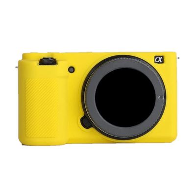 Camera Soft Silicone Case Bag Yellow Rubber Armor Skin Body Cover Protector for Sony Alpha ZV-E10 Camera