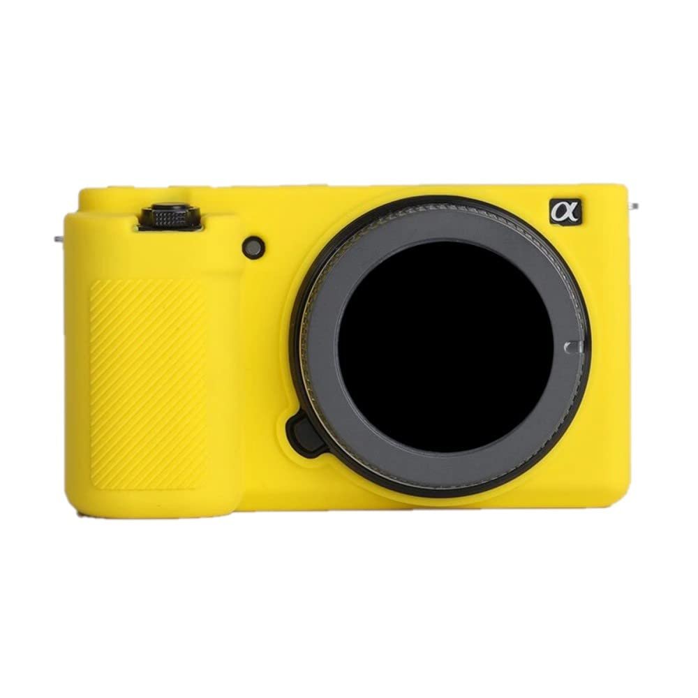 Camera Soft Silicone Case Bag Yellow Rubber Armor Skin Body Cover Protector for Sony Alpha ZV-E10 Camera