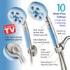 Hotel Spa 4-in-1 Aquassage - High Pressure 10-mode Shower Head, Hand Shower, Hydro Body Brush & Hair Brush in One With Two Brackets, Extra-long 6 foot Stainless Steel Hose & Brush Head Holder view 3