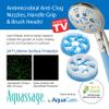 Hotel Spa 4-in-1 Aquassage - High Pressure 10-mode Shower Head, Hand Shower, Hydro Body Brush & Hair Brush in One With Two Brackets, Extra-long 6 foot Stainless Steel Hose & Brush Head Holder view 4