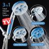 Hotel Spa 4-in-1 Aquassage - High Pressure 10-mode Shower Head, Hand Shower, Hydro Body, Hair Brush in One With Two Brackets, Extra-long 6 foot Stainless Steel Hose & Brush Head Holder view 2