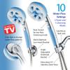 Hotel Spa 4-in-1 Aquassage - High Pressure 10-mode Shower Head, Hand Shower, Hydro Body, Hair Brush in One With Two Brackets, Extra-long 6 foot Stainless Steel Hose & Brush Head Holder view 3