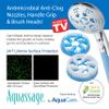 Hotel Spa 4-in-1 Aquassage - High Pressure 10-mode Shower Head, Hand Shower, Hydro Body, Hair Brush in One With Two Brackets, Extra-long 6 foot Stainless Steel Hose & Brush Head Holder view 4