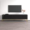 Meble Furniture Hexa 01 Modern TV Stand  High-Gloss Finish  Storage Cabinets, Fits TVs up to 85", 63.8 x 15.7 x 23.6 in  Black view 1