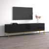 Meble Furniture Hexa 01 Modern TV Stand  High-Gloss Finish  Storage Cabinets, Fits TVs up to 85", 63.8 x 15.7 x 23.6 in  Black view 3