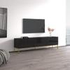 Meble Furniture Hexa 01 Modern TV Stand  High-Gloss Finish  Storage Cabinets, Fits TVs up to 85", 63.8 x 15.7 x 23.6 in  Black view 4