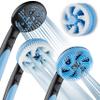 Hotel Spa 4-in-1 Aquassage - High Pressure 10-Mode Shower Head, Hand Shower, Hydro Body Brush & Hair Brush in One with Two Brackets, Extra Long 6 Foot Stainless Steel Hose & Brush Head Holder view 1