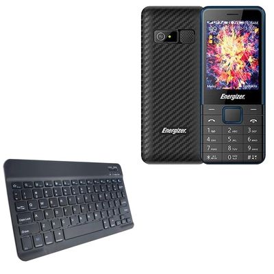 BoxWave Keyboard Compatible with Energizer E28 - SlimKeys Bluetooth Keyboard, Portable Thin with Chiclet-Style Keys - Jet Black