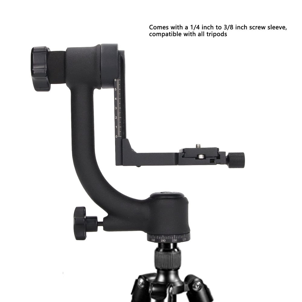 Cantilever Rotating Ball Head, 360 Degree Vertical Directional Cantilever Rotating Tripod Ball Head with 1 4 3 8in Interface,Tripods Monopods Camcorder for Outdoor Bird Wildlife Photography