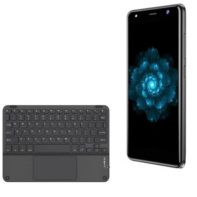 BoxWave Keyboard Compatible with Yezz Max 1 - SlimKeys Bluetooth Keyboard with Trackpad, Portable Slim TouchPad - Jet Black