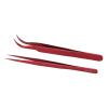 YYQTGG Tweezer, Curved Straight Proof Tweezer Set for PCB Soldering(Red) view 2