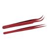 YYQTGG Tweezer, Curved Straight Proof Tweezer Set for PCB Soldering(Red) view 3